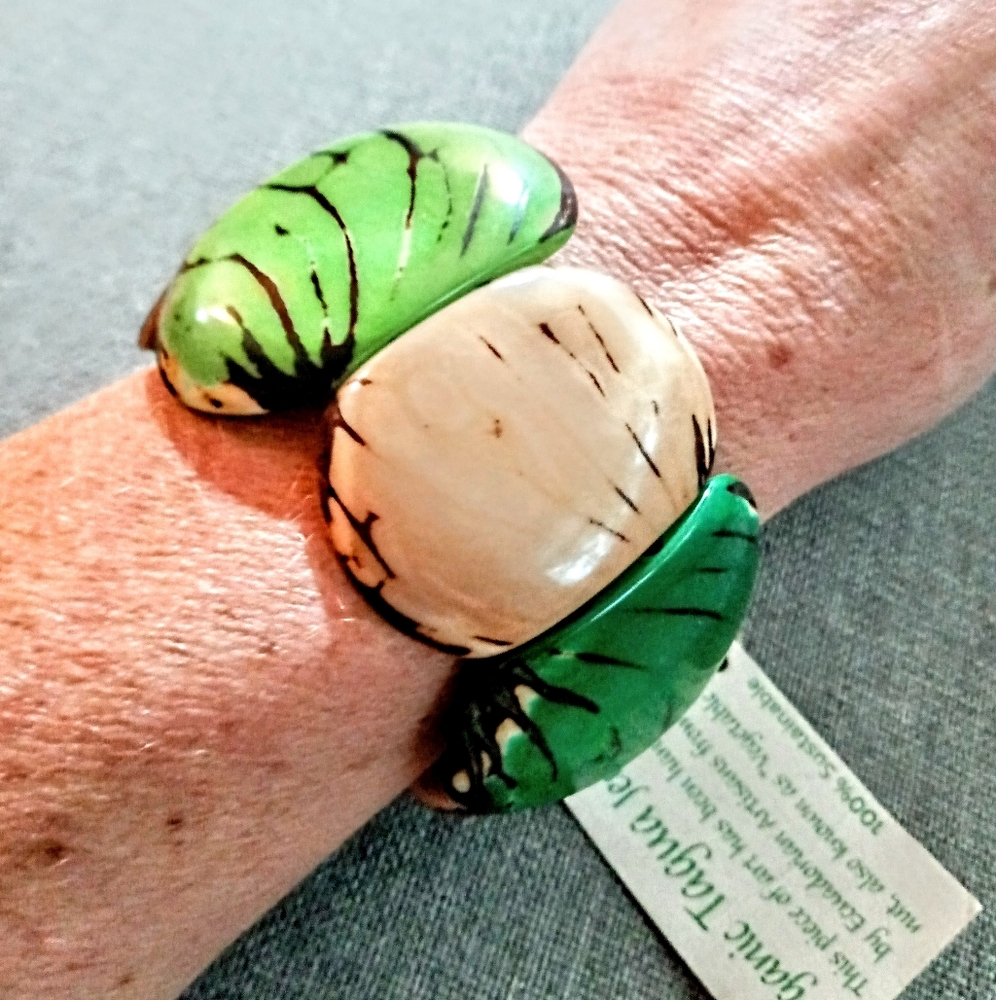 Jungle print chunky stretchable bracelet